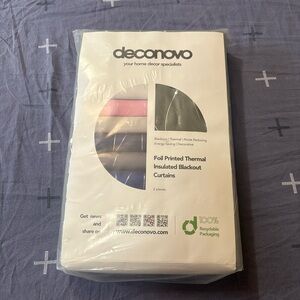 NEW Deconovo Foil Printed Thermal Blackout Insulated Curtains W52*L84inch
